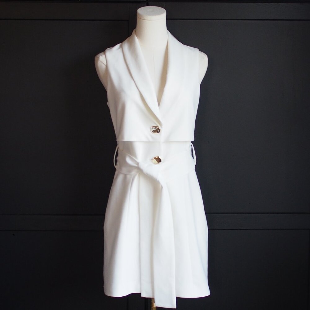Zara | NWOT Belted Waistcoat/Sleeveless Vest Mini Dress
